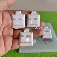Arete brillo cuadrado plata 925-Varios tamaños a escoger