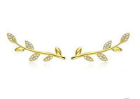 Aretes plata 925 baño oro 14k larguitos