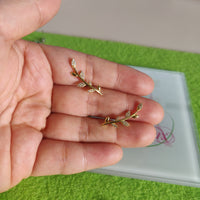Aretes plata 925 baño oro 14k larguitos
