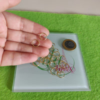 Aretes argollas plata 925 baño oro 14k